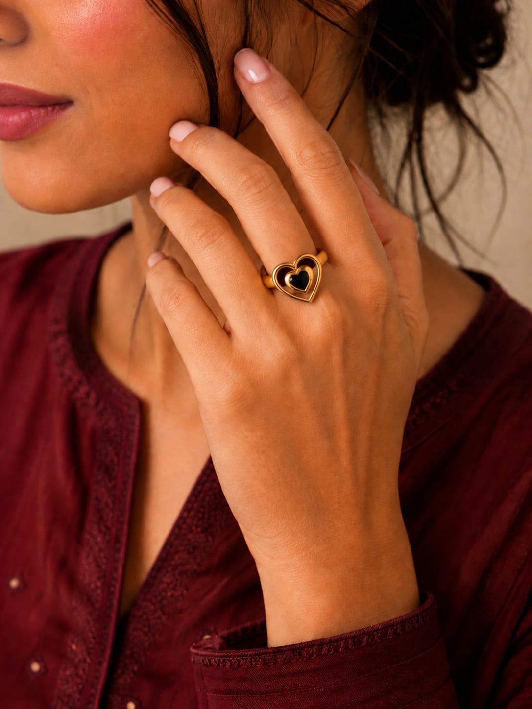 Golden Heart Ring