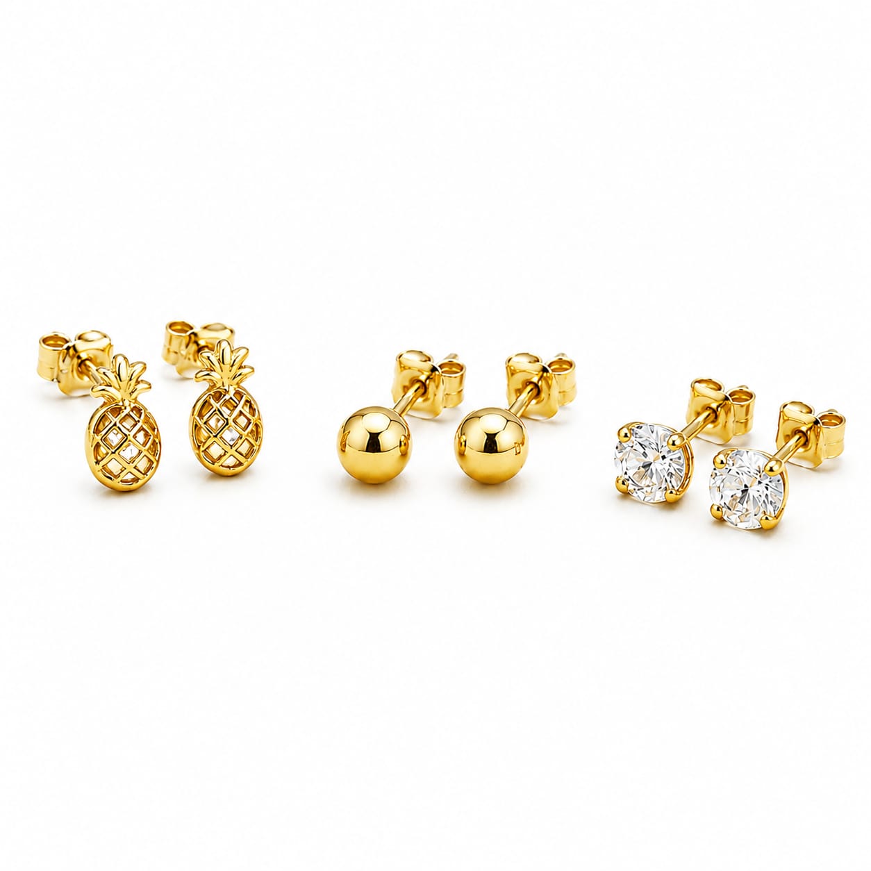 Golden Charm Trio Stud Sets